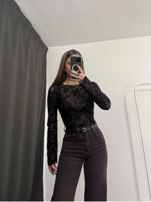 Ashe Transparan Tül Bluz - Siyah