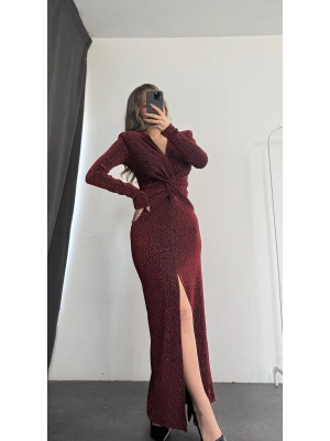 Avril Taşlı Elbise - Bordo