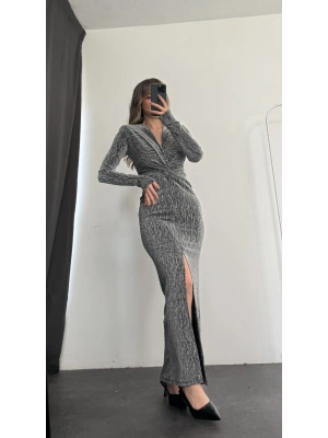 Avril Taşlı Elbise - Gümüş