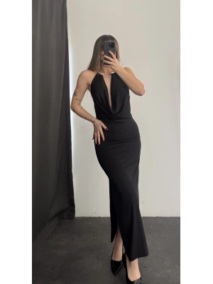 Bella Aksesuar Detay Elbise - Siyah