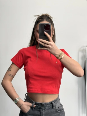 Bella Basic Crop - Kırmızı