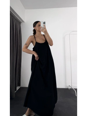 Berry Oversize Elbise - Siyah