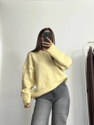 Berry Oversize Triko Kazak - Sarı