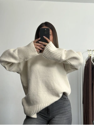 Berry Oversize Triko Kazak - Taş