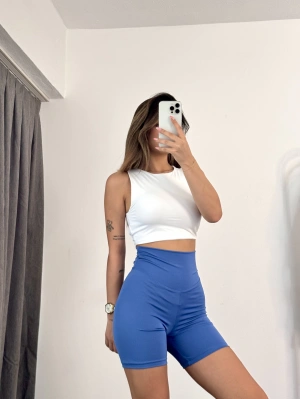 Biker Kısa Spor Tayt - Mavi