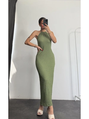 Blair Bağlamalı Elbise - Haki