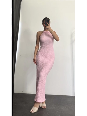 Blair Bağlamalı Elbise - Pembe