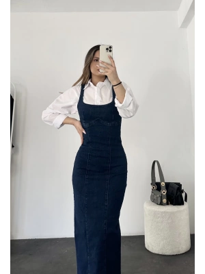 Bond Kot Elbise - Koyu Kot