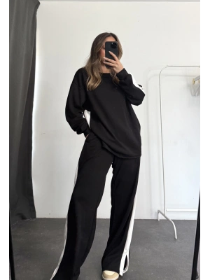 Bonnie Şeritli Takım - Siyah