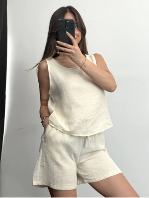 Brook Keten Takım -Bej