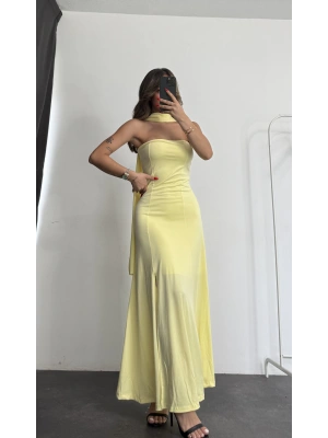 Camellia Şal Detay Elbise - Sarı