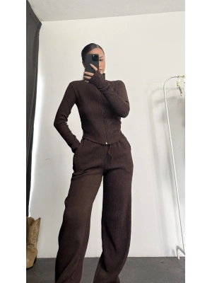 Carmen Fermuarlı Takım - Kahve