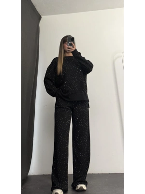 Carmen Taşlı Sweat Takım - Siyah