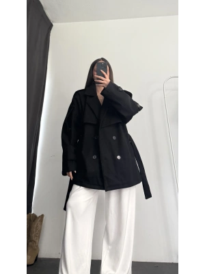 Carolin Kısa Kaban - Siyah