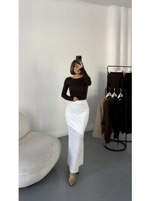 Celia Dantel Detay Etek - Beyaz