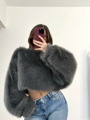 Celine Crop Kürk - Antrasit