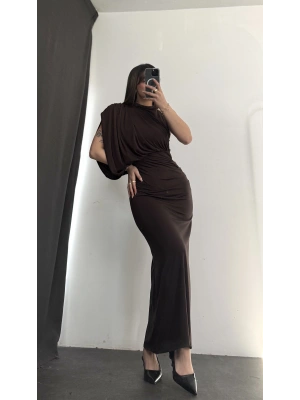 Charlotte Drapeli Elbise - Kahve