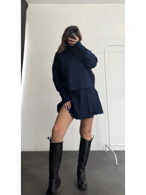 Clara Pileli Triko Takım - Lacivert