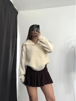 Eliza Polo Yaka Triko Kazak - Pudra