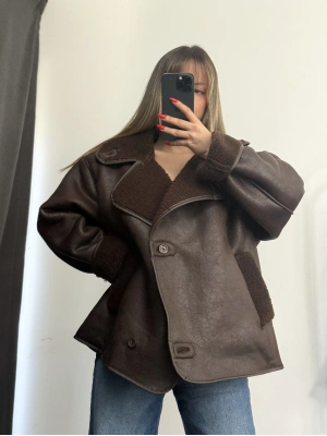 Ella Kürklü Ceket - Kahve