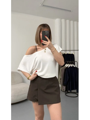 Ellie Yarasa Kol Bluz - Beyaz