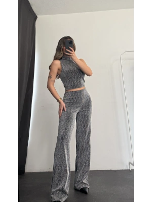 Ester Taşlı Takım - Gri