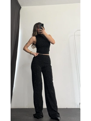 Ester Taşlı Takım - Siyah
