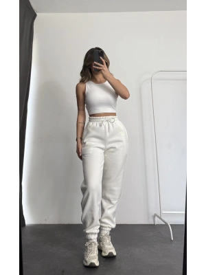 Eve Şardonlu Eşofman - Beyaz