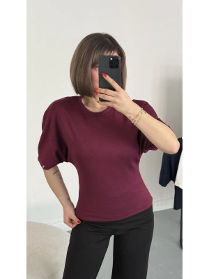 Everly Yarasa Kol Bluz - Bordo