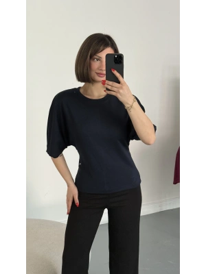 Everly Yarasa Kol Bluz - Lacivert