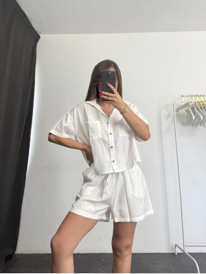 Flor Şortlu Takım - Beyaz