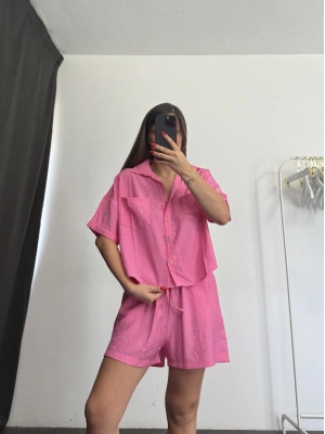 Flor Şortlu Takım - Pembe
