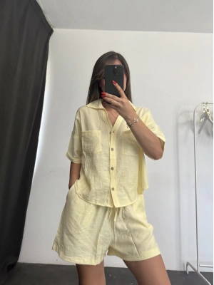 Flor Şortlu Takım - Sarı