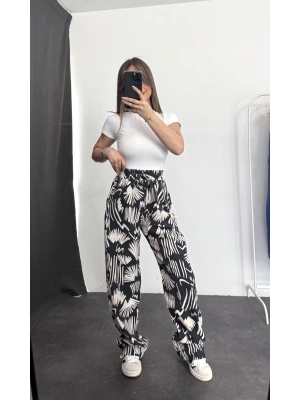 flowers Oversize Pantolon - Lacivert