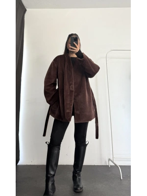 Fox Kuşaklı Kaban - Kahve