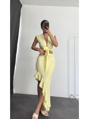 Freya Fırfırlı Takım - Sarı