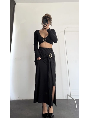 Gianna Toka Detay Takım - Siyah