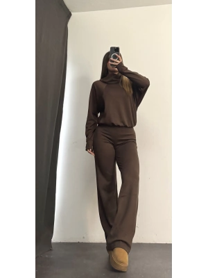 Grace Uzun Yaka Takım - Kahve