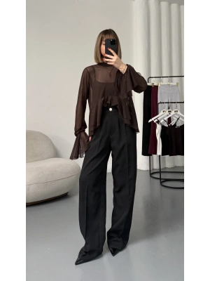 Greta Pensli Palazzo Pantolon - Siyah