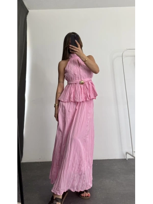 Halter Salaş Takım - Pembe