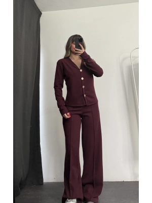 Hanna Hırka Takım - Bordo