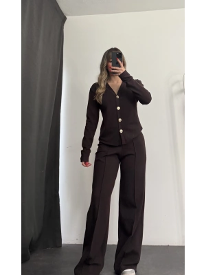 Hanna Hırka Takım - Kahve