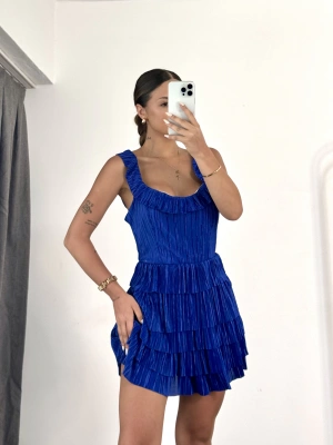 Hola Fırfır Elbise - Lacivert