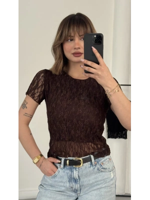 India Dantel Crop - Kahve