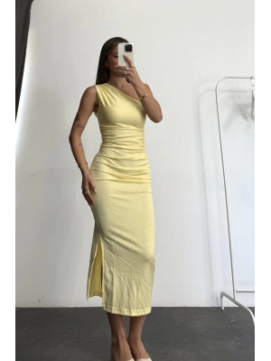 Jade Taşlı Elbise - Sarı