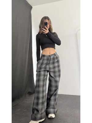 Jemmy Ekoseli Pantolon - Gri