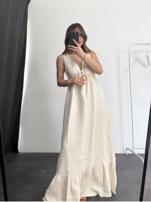 Joe Müslin Elbise - Ekru