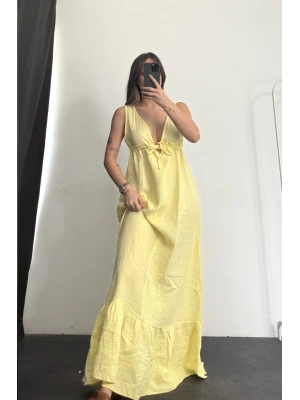 Joe Müslin Elbise - Sarı