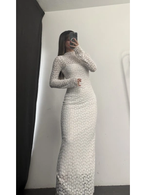 Joselina Dantel Elbise - Beyaz