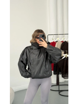 Kai Dik Yaka Oversize Deri Ceket